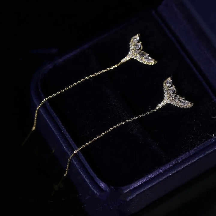 Zirconia Mermaid Tail Earrings