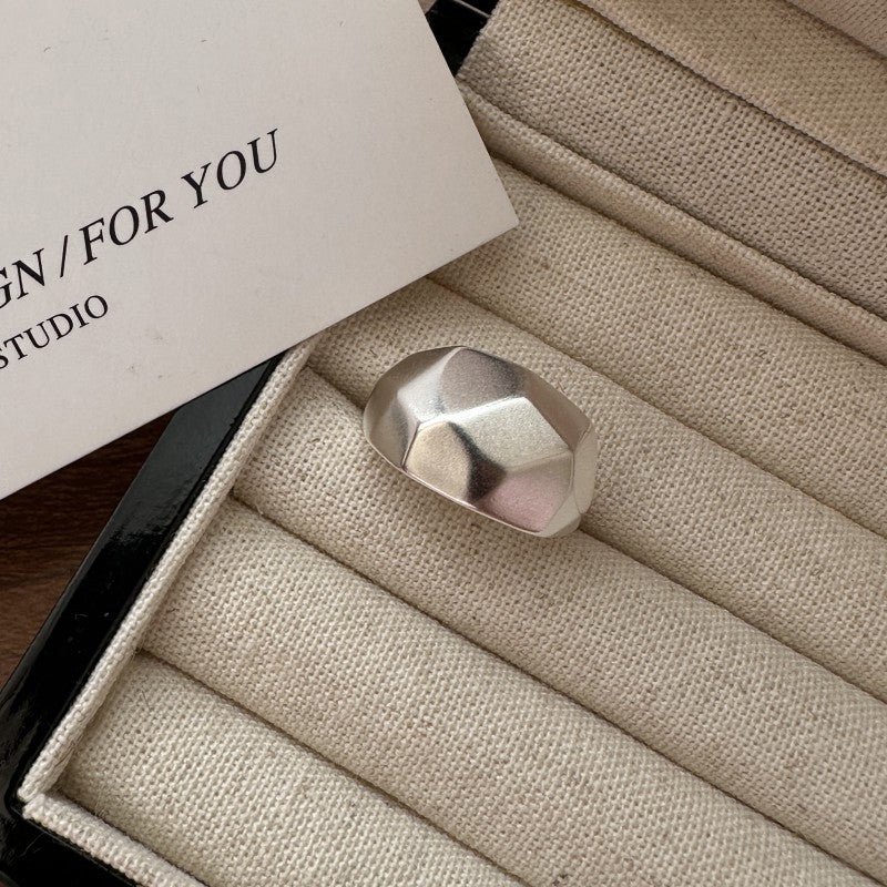 S925 Sterling Silver Fashion Polygonal Diamond Ring