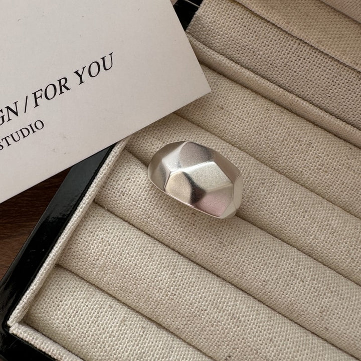 S925 Sterling Silver Fashion Polygonal Diamond Ring