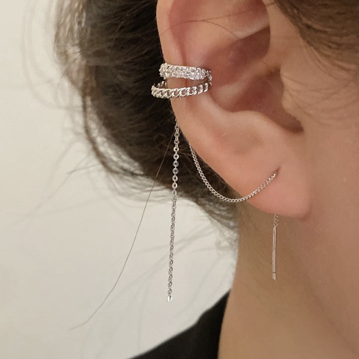 Double-layer Ear Threader Ear Cuff