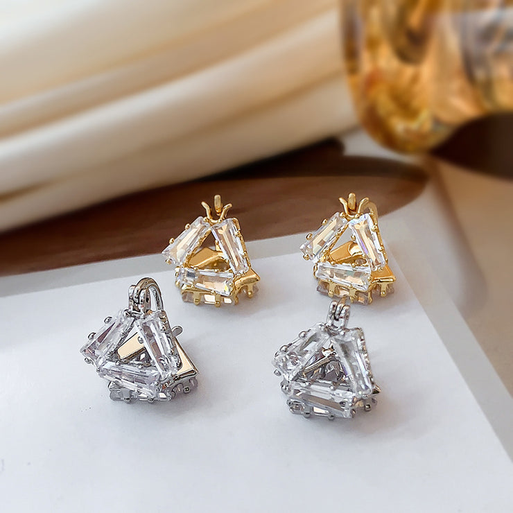 Delicate Triangle Diamond Earrings