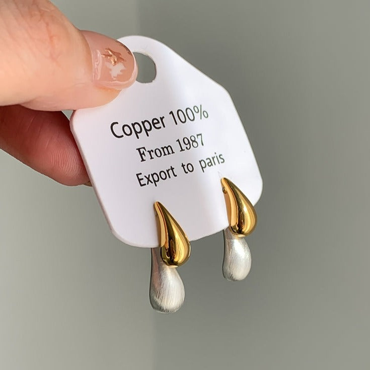 Gold and Silver Drop Earrings