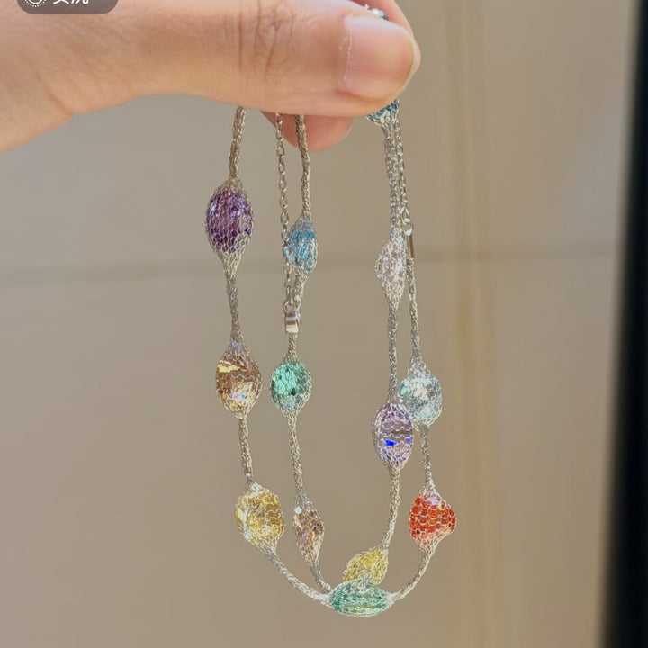Dopamine Candy Zircon Mesh Necklace