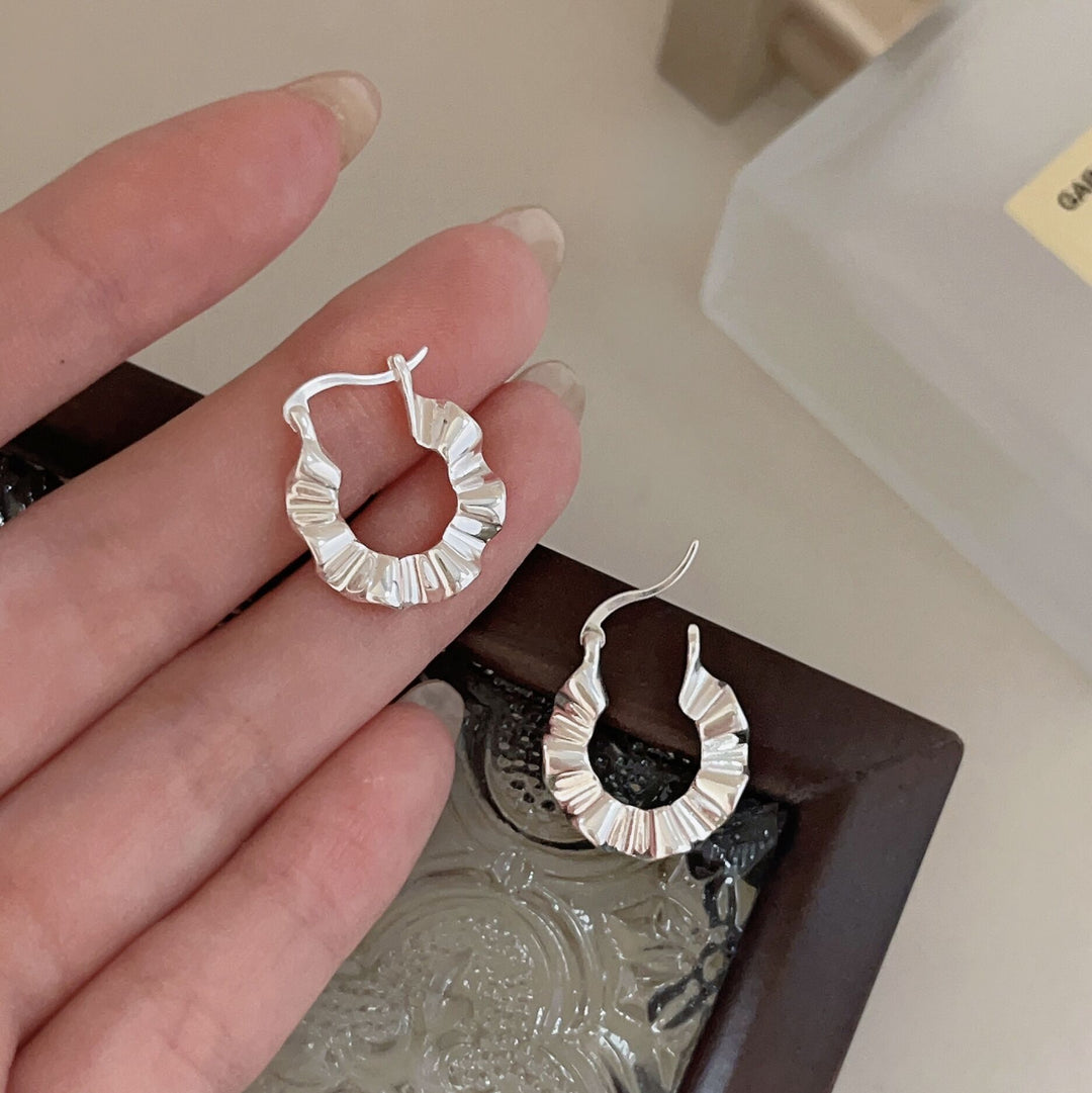 Sterling Silver Ruffle Earrings