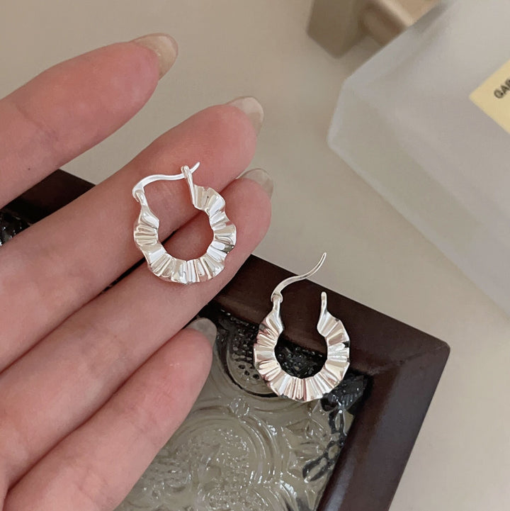 Sterling Silver Ruffle Earrings