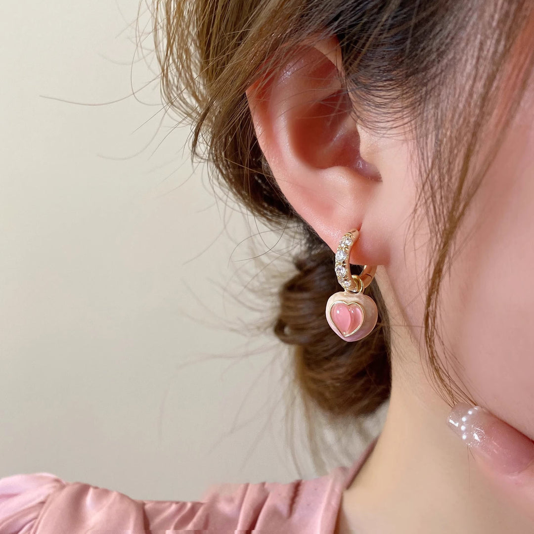 Sweetheart Pink Peach Earrings