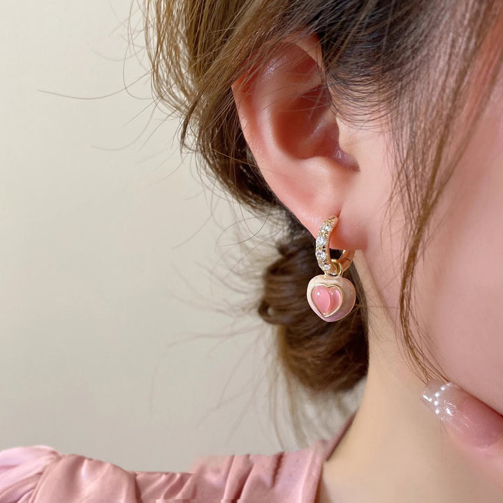 Sweetheart Pink Peach Earrings