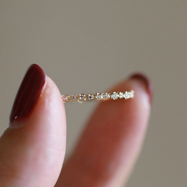 Minimal Micro Zircon Stacking Ring — Slim Band | Gold / Silver | S925 Sterling Silver