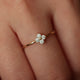 Four-Petal Zircon Stackable Ring — Dainty Floral Band | Gold / Silver | S925 Sterling Silver