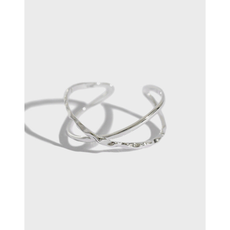 Simple geometric lines 925 sterling silver ring