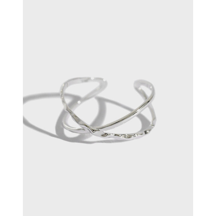 Simple geometric lines 925 sterling silver ring