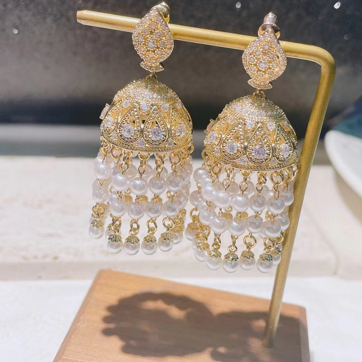 Heavy Duty Vintage Pearl Tassel Earrings