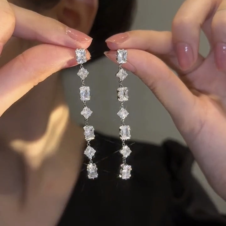 Long Zirconia Earrings