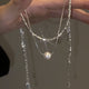 Silver Stacked Double Layers Necklace