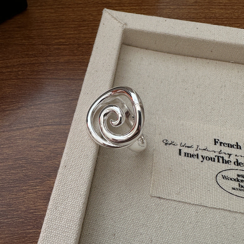 Swirl Sterling Silver Geometric Ring/Earrings
