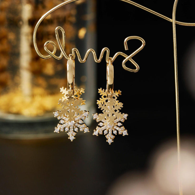 Mini Snowflake Zirconia Earrings