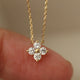 Four-Petal Zircon Necklace — Dainty Floral Pendant | Gold / Silver | S925 Sterling Silver