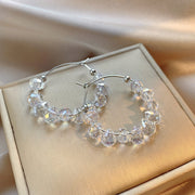 Crystal Beaded Hoop Earrings