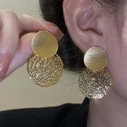 Gold Circle Cutout Earrings