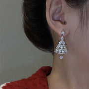 Sparkling Diamond Christmas Tree Earrings