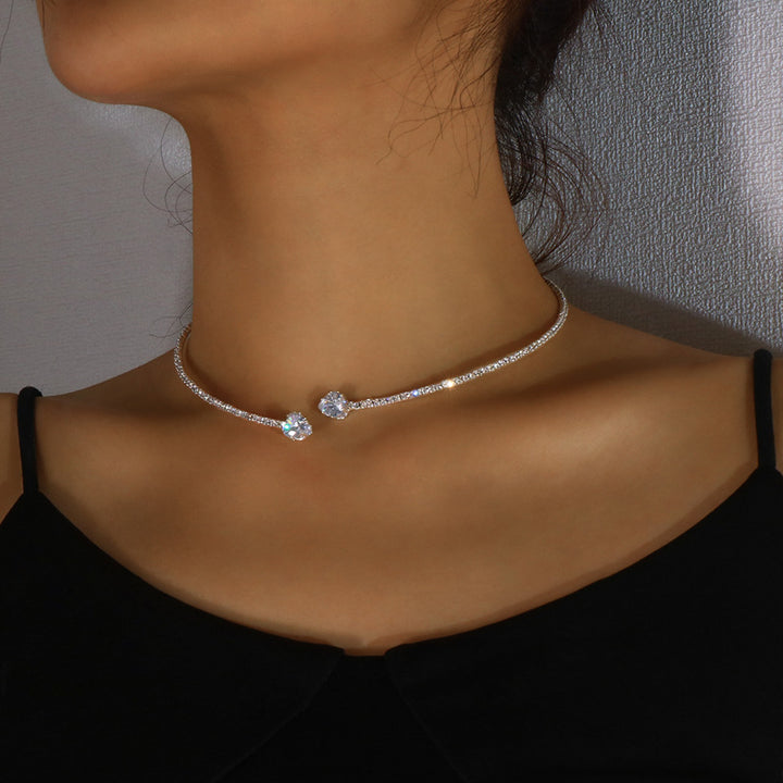 Rhinestone Heart Collar