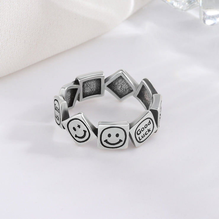 Square Smiley Ring