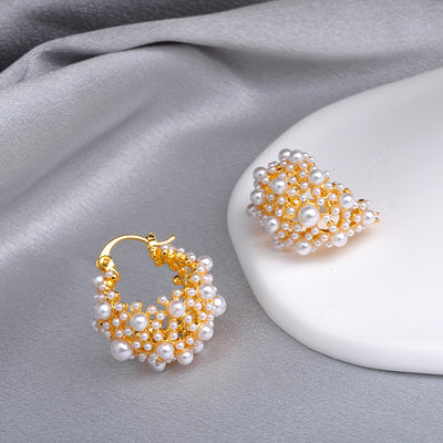 Pearl Basket Earrings