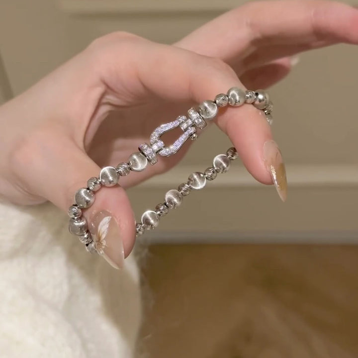 Cat's Eye Horseshoe-Shaped Diamond Bracelet