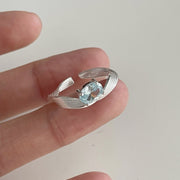 Blue Zirconia Wave Ring