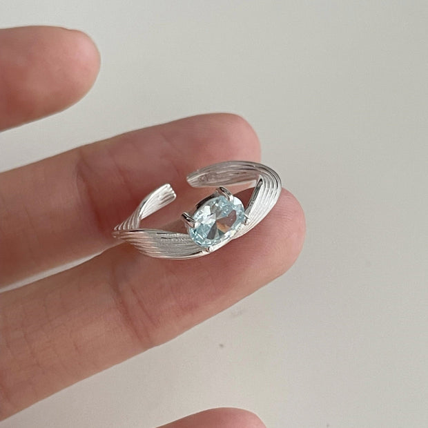 Blue Zirconia Wave Ring