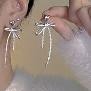 Rhinestone bow earrings