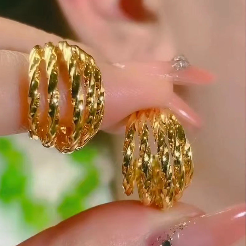 Vintage Twist Multi-Layer Earrings