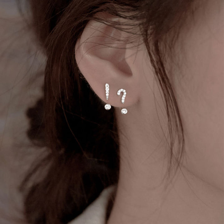 Sterling Silver '！？'Earrings