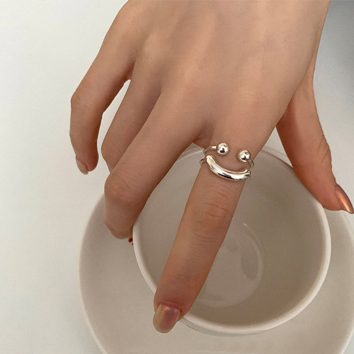 Smiley Face Sterling Silver Ring