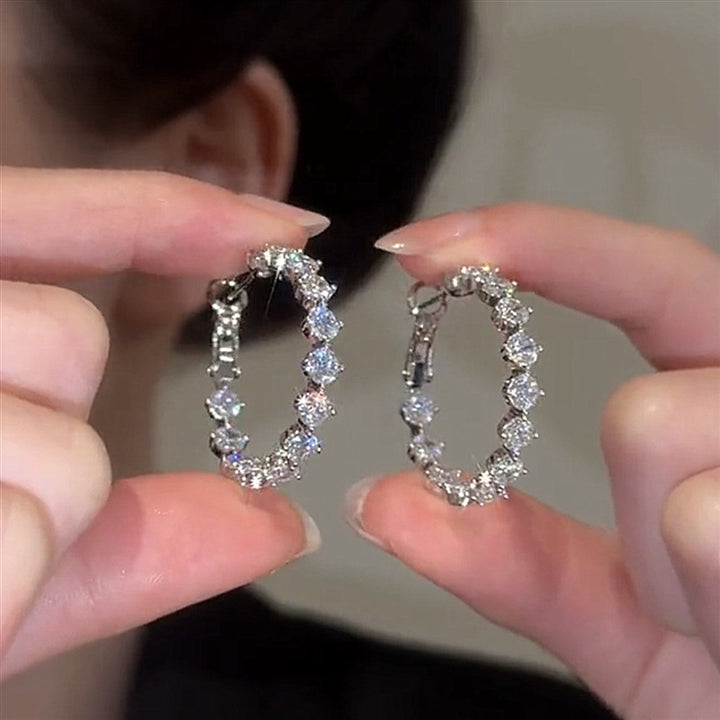 Zirconia Hoop Earrings