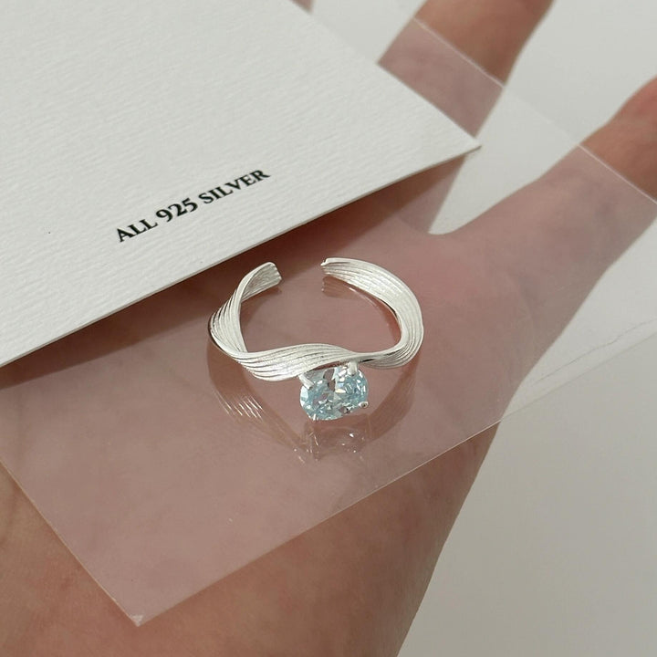 Blue Zirconia Wave Ring