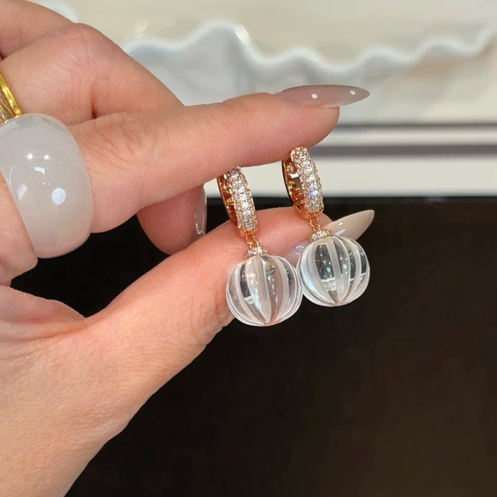 Crystal Pumpkin Drop Earrings