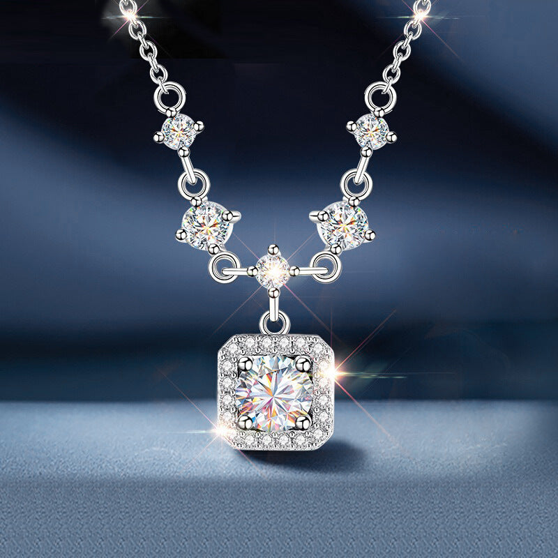 Sugar Cube Moissanite Necklace