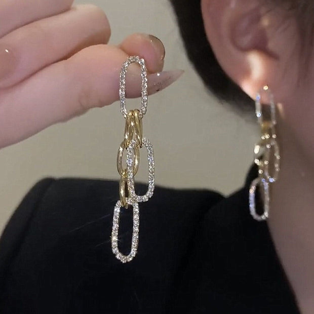 Metal Chain Tassel Earrings