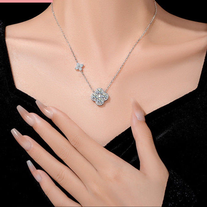Lucky Four-Leaf Clover Moissanite Necklace