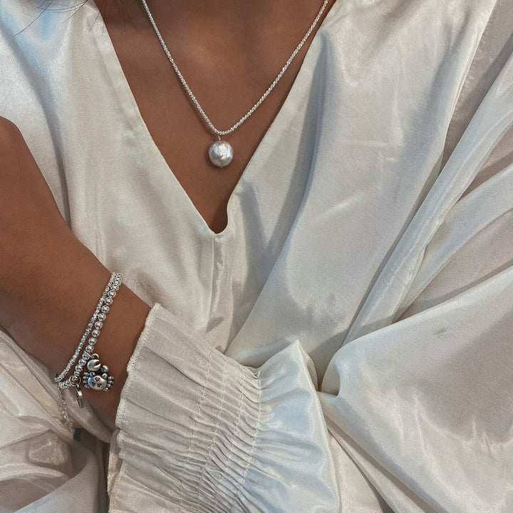 Sterling Silver Baroque Necklace