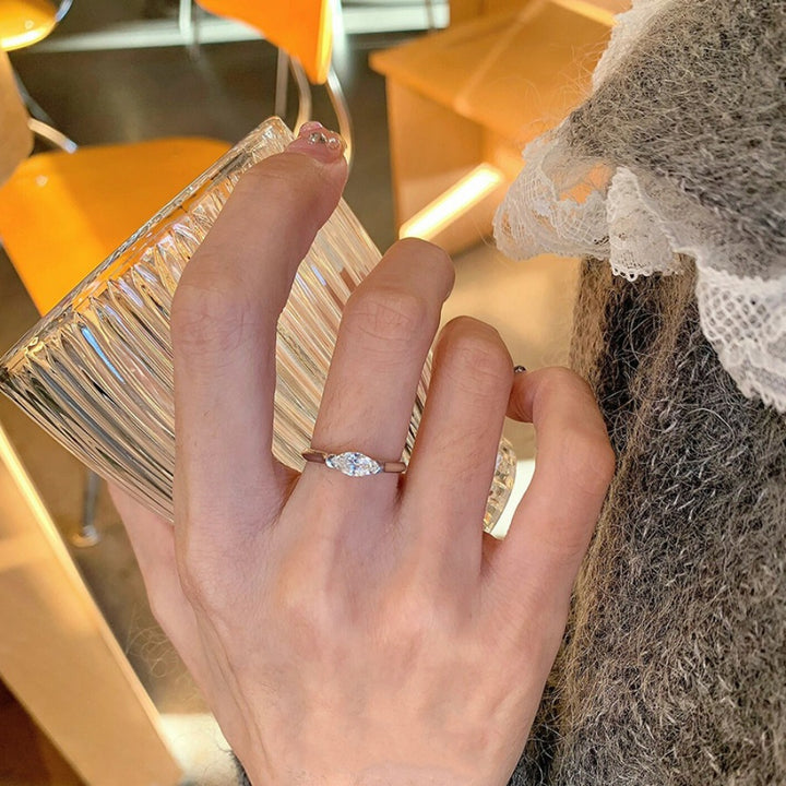 Horse Eye Zirconia S925 Sterling Silver Plated 18k Ring