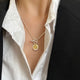S925 Sterling Silver Round Smiley Necklace