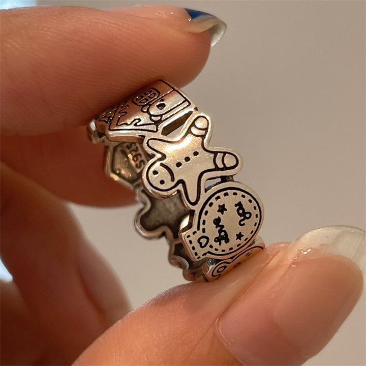 Gingerbread Man Adjustable Ring