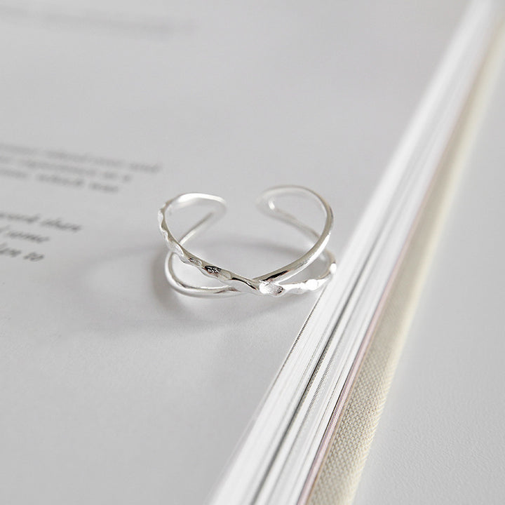 Simple geometric lines 925 sterling silver ring