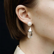 Pearl Clear Drop Earrings