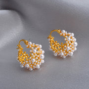 Pearl Basket Earrings