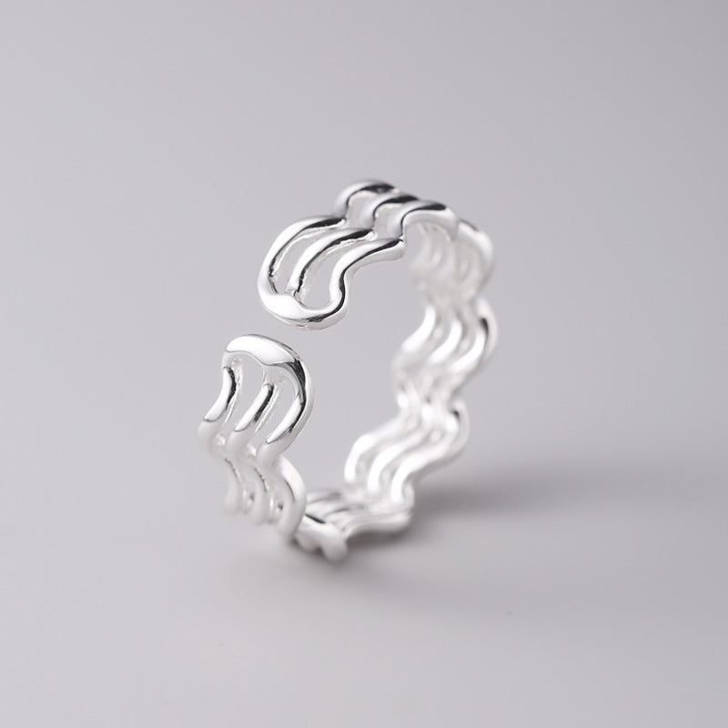 Sterling Silver Triple Wave Ring