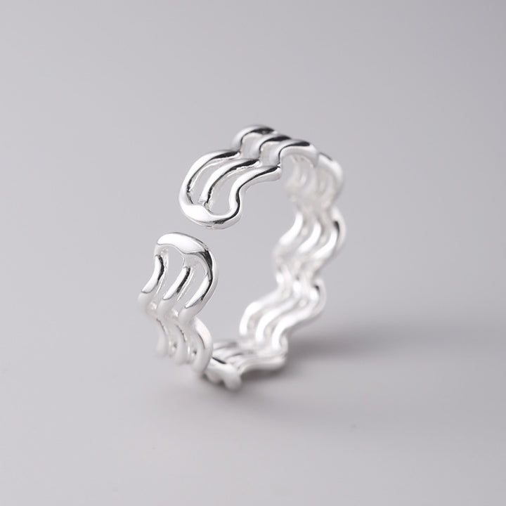 Sterling Silver Triple Wave Ring