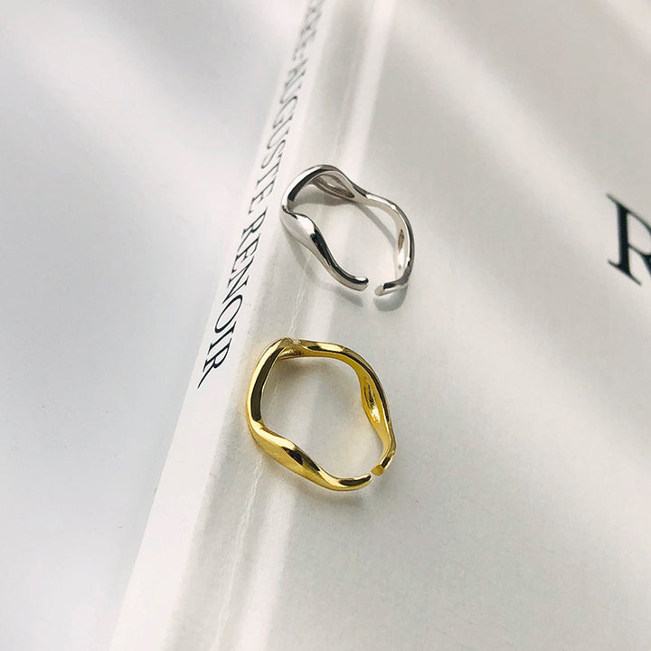 925 Sterling Silver Irregular Wave Ring